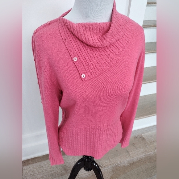 100% Cashmere Pink Sweater Women's Large Perfect Condition New York Avvenire - Picture 2 of 11